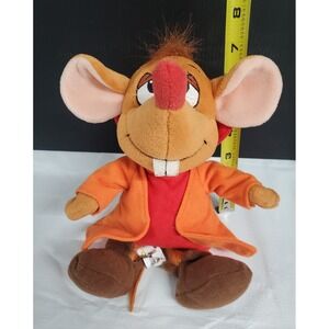 Disney Cinderella 9 Inch  Jaq Plush Hard‎ To Find Red Nose